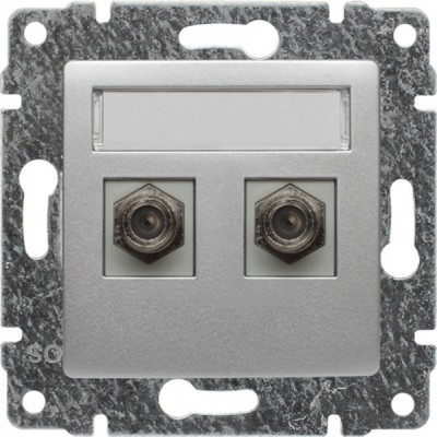 Gniazdo antenowe typu F podwójne (Moduł) Aluminium 514058 Kos VENA