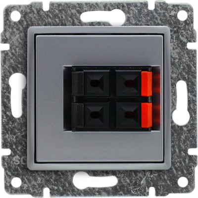Gniazda głośnikowe podwójne, przewody max 1,5mm2 (Moduł) Aluminium 514071 Kos VENA