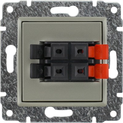 Gniazda głośnikowe podwójne, przewody max 1,5mm2 (Moduł) Satyna 515071 Kos VENA