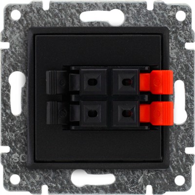 Gniazda głośnikowe podwójne, przewody max 1,5mm2 (Moduł) Antracyt 516171 Kos VENA
