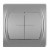Karlik 7LWP-10.11 Łącznik jednobiegunowy ze schodowym (dwa klawisze bez piktogramów, wspólne zasilanie) Srebrny Metalik 5903672001021