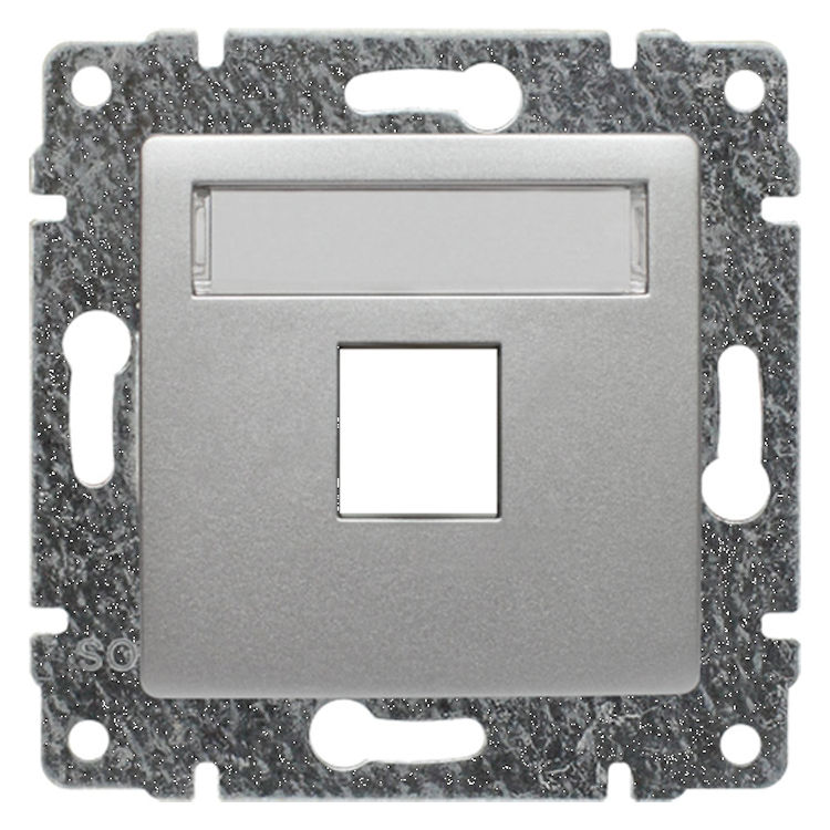 5140801 Pokrywa gniazda teleinformatycznego typu Keystone, wymaga Adaptera systemu 45x45 Aluminium