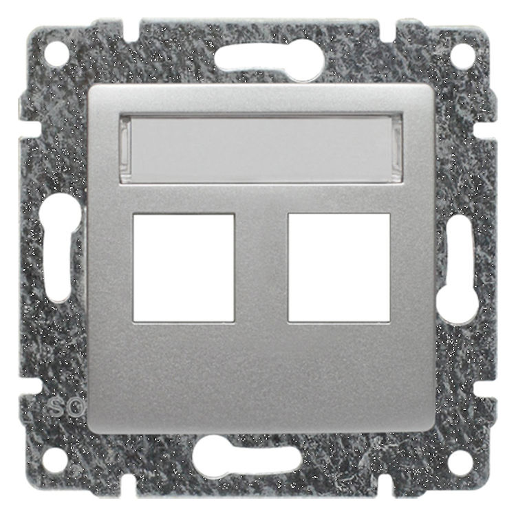 5140802 Pokrywa gniazda teleinformatycznego typu Keystone, wymaga Adaptera systemu 45x45 Aluminium