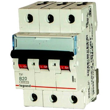 LEGRAND 403403 Wyłącznik nadprądowy S303 B20A 3M 3P TX3 6kA