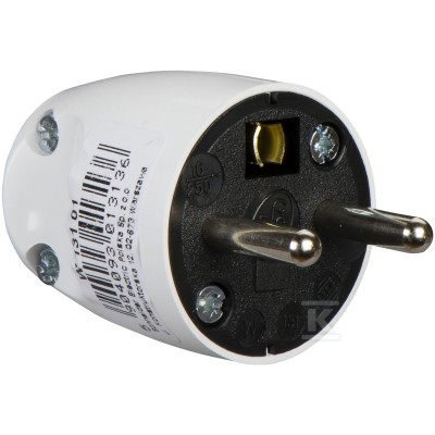 SCHNEIDER Wtyczka 2P+PE, proste wyprowadzenie przewodu 16A 250V /Biały/