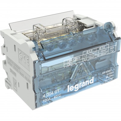 LEGRAND Modułowy blok rozdzielczy 4M 2P 100A 6-zaciskowy /1,5-16 mm²/
