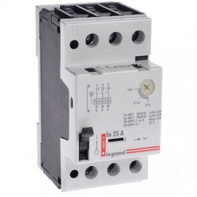 LEGRAND 606812 Wyłącznik silnikowy z wyzwalaczem termicznym i elektromagnetycznym M250 18-25A 230-500V z torem neutralnym N