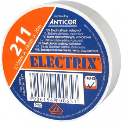 ANTICOR Taśma izolacyjna PCW 211P /19mmx20m/ Biały