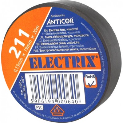 ANTICOR Taśma izolacyjna PCW 211P /19mmx20m/ Brązowy