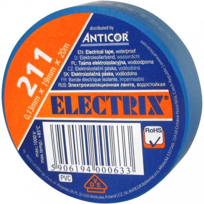 ANTICOR Taśma izolacyjna PCW 211P /19mmx20m/ Niebieski