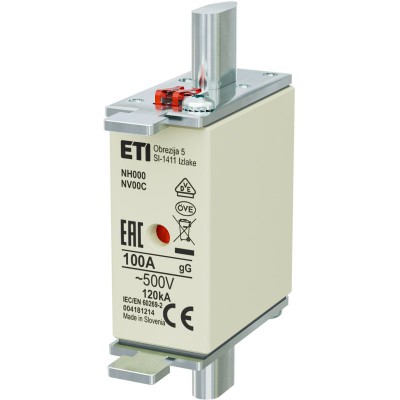 ETI Wkładka topikowa NH000 gG 100A 500V