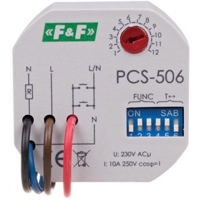 F&F PCS-506 Przekaźnik czasowy 10A 230V AC 1Z dopuszkowy Ø60