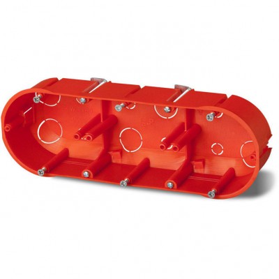 ELEKTRO-PLAST NASIELSK Puszka podtynkowa instalacyjna potrójna z wkrętami PK-3x60 GK /204x61x46mm/