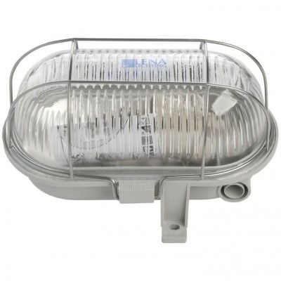 LENA LIGHTNING Oprawa kanałowa OVAL 1x100W E27 II klasa IP44 ze wzmocnioną siatką metalową