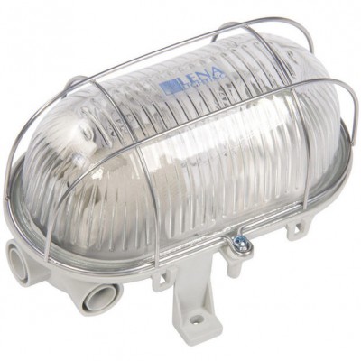 LENA LIGHTNING Oprawa kanałowa OVAL 1x60W E27 II klasa IP44 ze wzmocnioną siatką metalową