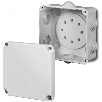ELEKTRO-PLAST NASIELSK Puszka natynkowa hermetyczna EP-LUX PK-2 pusta IP55 /118x118x60mm/ Biały