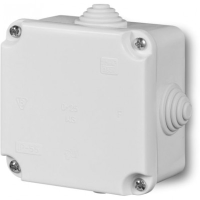 ELEKTRO-PLAST NASIELSK Puszka natynkowa hermetyczna EP-LUX PK-0 z zaciskiem 5x2,5mm² IP55 /88x88x60mm/ Biały
