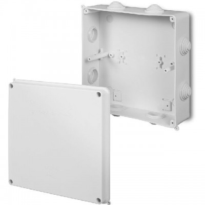 ELEKTRO-PLAST NASIELSK Puszka natynkowa hermetyczna EP-LUX PK-8 pusta IP55 /196x196x78mm/ Biały