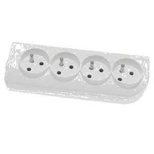 ELGOTECH Gniazdo przenośne 4-krotne z uziemieniem 16A 250V /Biały/