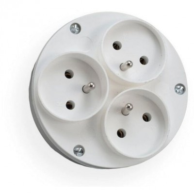 ELGOTECH Rozgałęźnik 3-krotny z uziemieniem 16A 250V /Biały/