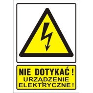 ARTON EN001 NAKLEJKA 74X105 NIE DOTYKAĆ URZĄDZENIE ELEKTRYCZNEEN001