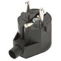 ELGOTECH WT-20-2 Wtyczka kątowa unischuko z uziemieniem 16A 250V /Czarny/