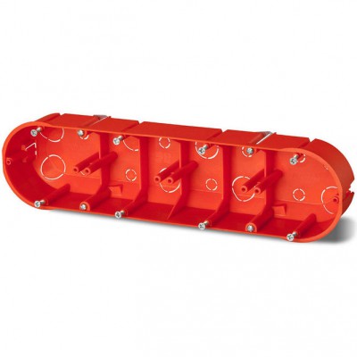 ELEKTRO-PLAST NASIELSK Puszka podtynkowa instalacyjna poczwórna z wkrętami PK-4x60 GK /275x61x46mm/