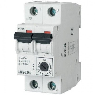 EATON 248394 Wyłącznik silnikowy Z-MS-1,6/2 1,0-1,6A 0,55kW 10kA 2P zaciski śrubowe