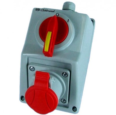 ELEKTROMET Zestaw instalacyjny 0-1 z gniazdem, 16/5 IP54 C16-18N