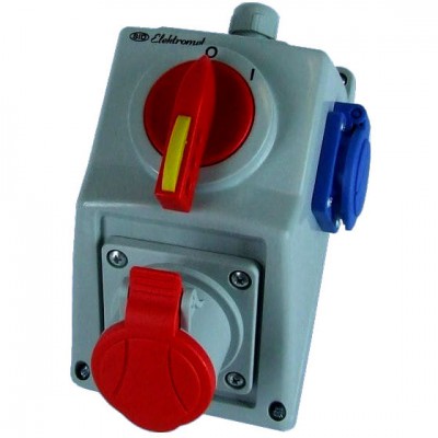 ELEKTROMET Zestaw instalacyjny 0-1 z gniazdem, 1X 230V 16/5 IP54 C16-18.1N