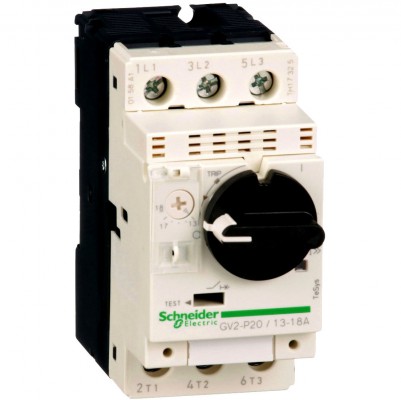 SCHNEIDER GV2P20 Wyłącznik silnikowy termomagnetyczny 13A-18A 7,5kW 3P 400V AC