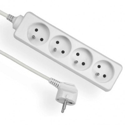 ELGOTECH Przedłużacz przenośny 4-krotny z uziemieniem 1,5M 3x1mm² /Biały/