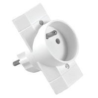 ELGOTECH Rozgałęźnik 3-krotny 2x płaskie 1x okrągłe z uziemieniem 16A 250V /Biały/