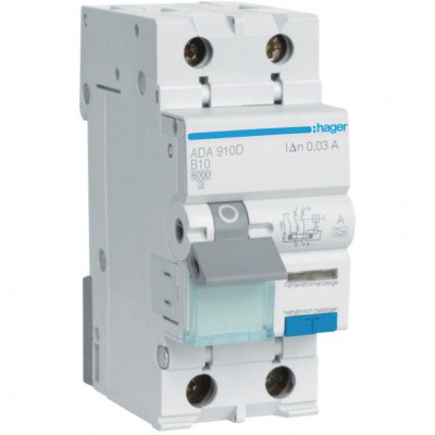 HAGER Wyłącznik różnicowoprądowy z członem nadprądowym B 10A 6kA 30mA 1P+N RCBO /Typ A/