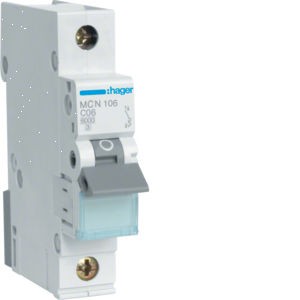HAGER MCN106E Wyłącznik nadprądowy C6A 1M 1P 6kA MCN106E