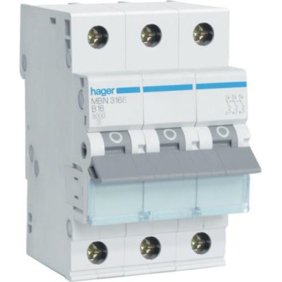 HAGER MCN363E Wyłącznik nadprądowy C63A 3M 3P 6kA MCN363E