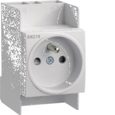 HAGER Gniazdo na szynę TH35 1-fazowe z uziemieniem 16A 230V