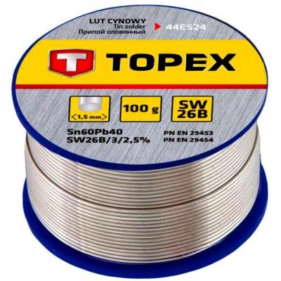 TOPEX 44E524 LUT CYNOWY SN, DRUT 1.5 MM, 100 G TOPEX 44E524
