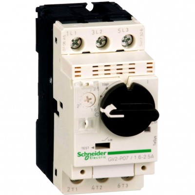 SCHNEIDER GV2P07 Wyłącznik silnikowy termomagnetyczny 1,6A-2,5A 0,75kW 3P 400V AC