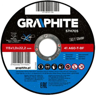 TOPEX 57H705 TARCZA TNĄCA DO METALU 115 X 1.0 X 22.2 MM 57H705