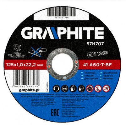 TOPEX 57H707 TARCZA TNĄCA DO METALU 125 X 1.0 X 22.2 MM 57H707