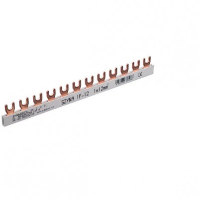 PAWBOL Izolowana szyna zbiorcza S-12 63A 1-fazowa 12mm² E.4126A Biały