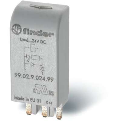 FINDER Moduł diodowy LED z diodą gaszeniową 6-24V DC