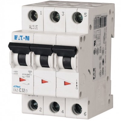 EATON 278875 Wyłącznik nadprądowy FAZ C25A 3M 3P 15kA FAZ-C25/3