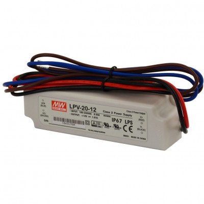 PULSAR Zasilacz LED 20W 1,67A 90-264V AC / 127-370V DC 12V