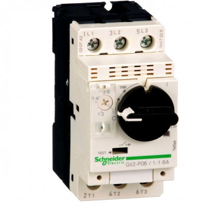SCHNEIDER GV2P06 Wyłącznik silnikowy termomagnetyczny 1A-1,6A 0,55kW 3P 400V AC