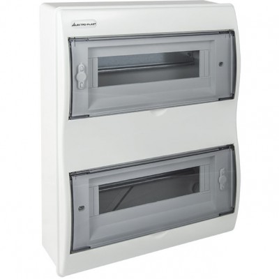 ELEKTRO PLAST OPATÓWEK Rozdzielnica plastikowa natynkowa 24 moduły (2x12) N+PE IP40 RN-24 /Drzwi dymne/
