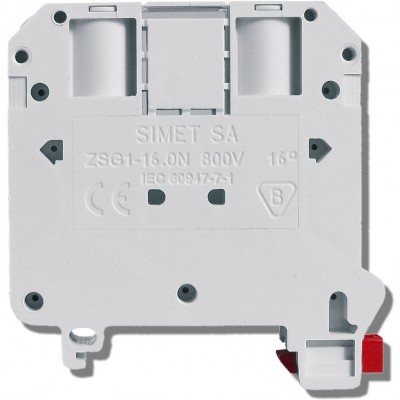 SIMET Złączka szynowa 2‑przewodowa 16,0mm² ZSG 1-16.0Ns /Szary/