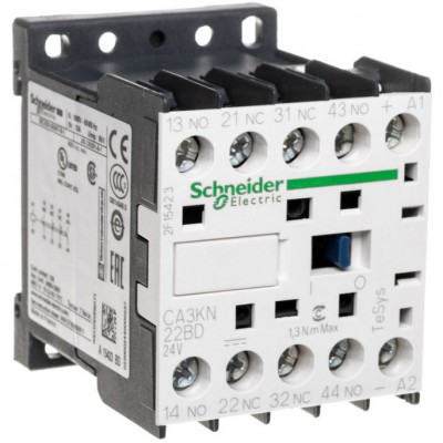 SCHNEIDER Miniaturowy stycznik pomocniczy 2Z+2R cewka 24V DC zaciski skrzynkowe