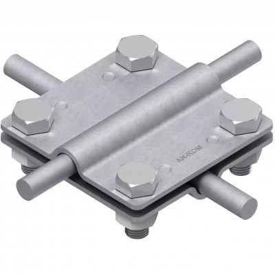 AN-KOM Złącze krzyżowe 2-płytkowe 4XM8 /B=40mm/ ocynkowane ogniowo